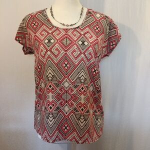 🌵FUN & FLIRT Geo Pattern Blouse Sz XS
